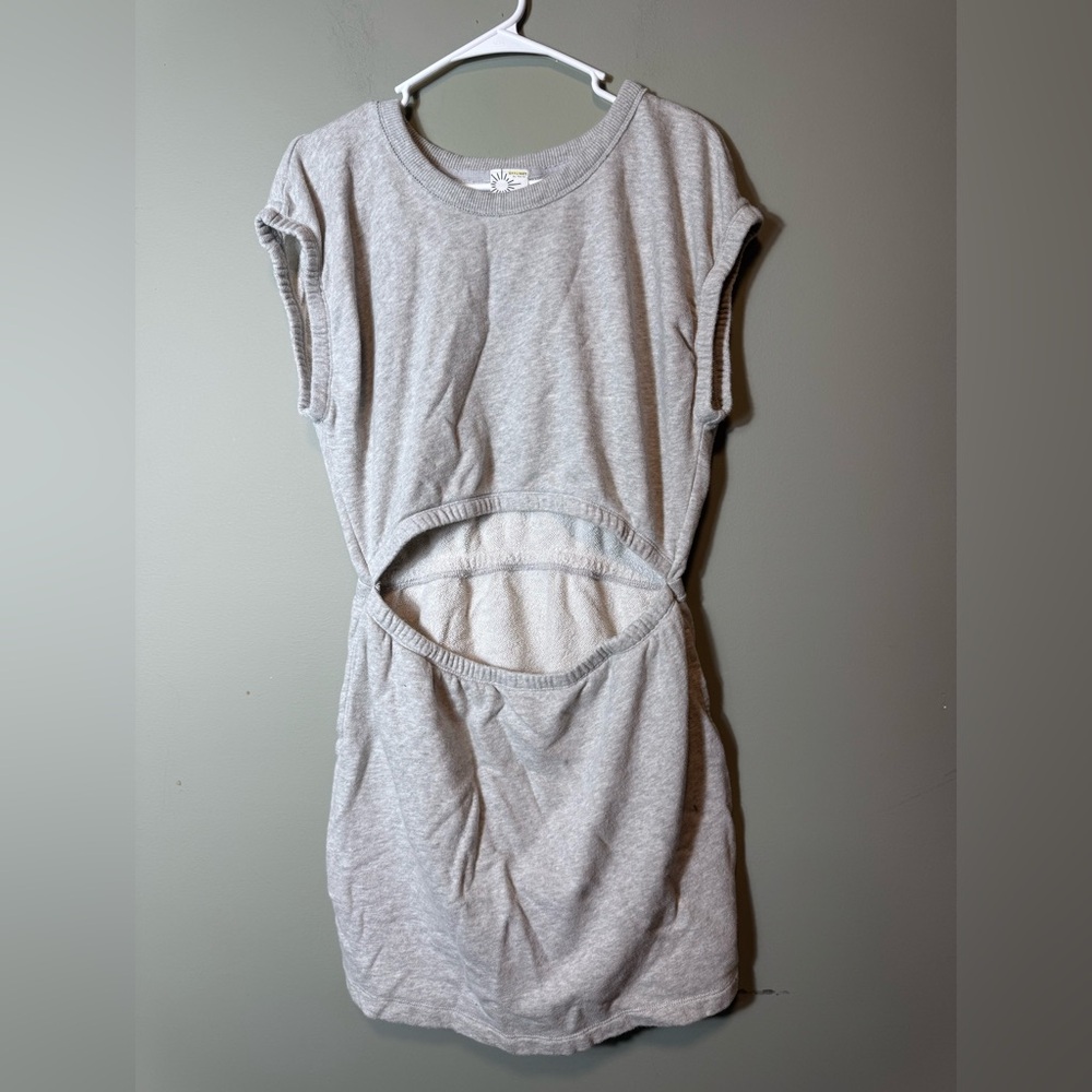Offline by Aerie Women’s Weekend Fleece Cut Out‎ Dress Gray Medium